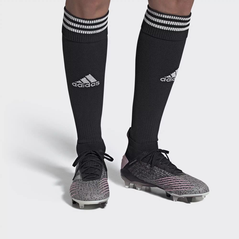 Adidas Predator 19.1 Firm Ground Tacos de Futbol Negros Para Mujer (MX-86908)